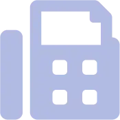 Fax-Icon in der blauen Unternehmensfarbe der Kinderarztpraxis in Hildesheim.